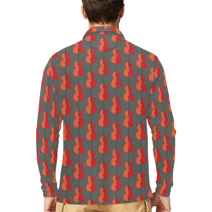 Cello Print Design LKS401 Long Sleeve Polo Shirt For Men's