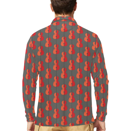 Cello Print Design LKS401 Long Sleeve Polo Shirt For Men's
