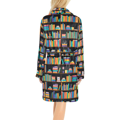 Book Pattern Print Design 05 Women's Fleece Robe