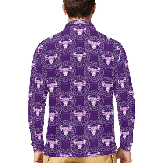 Taurus Print Design LKS303 Long Sleeve Polo Shirt For Men's