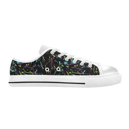 Splatter Multicolor Print Design LKS302 Women's White Low Top Shoes