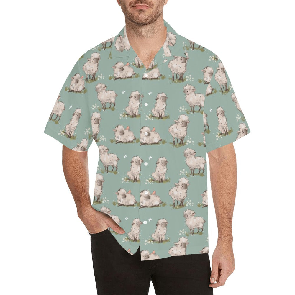 Sheep Print Design LKS405 Men's Men's Hawaiian Shirt