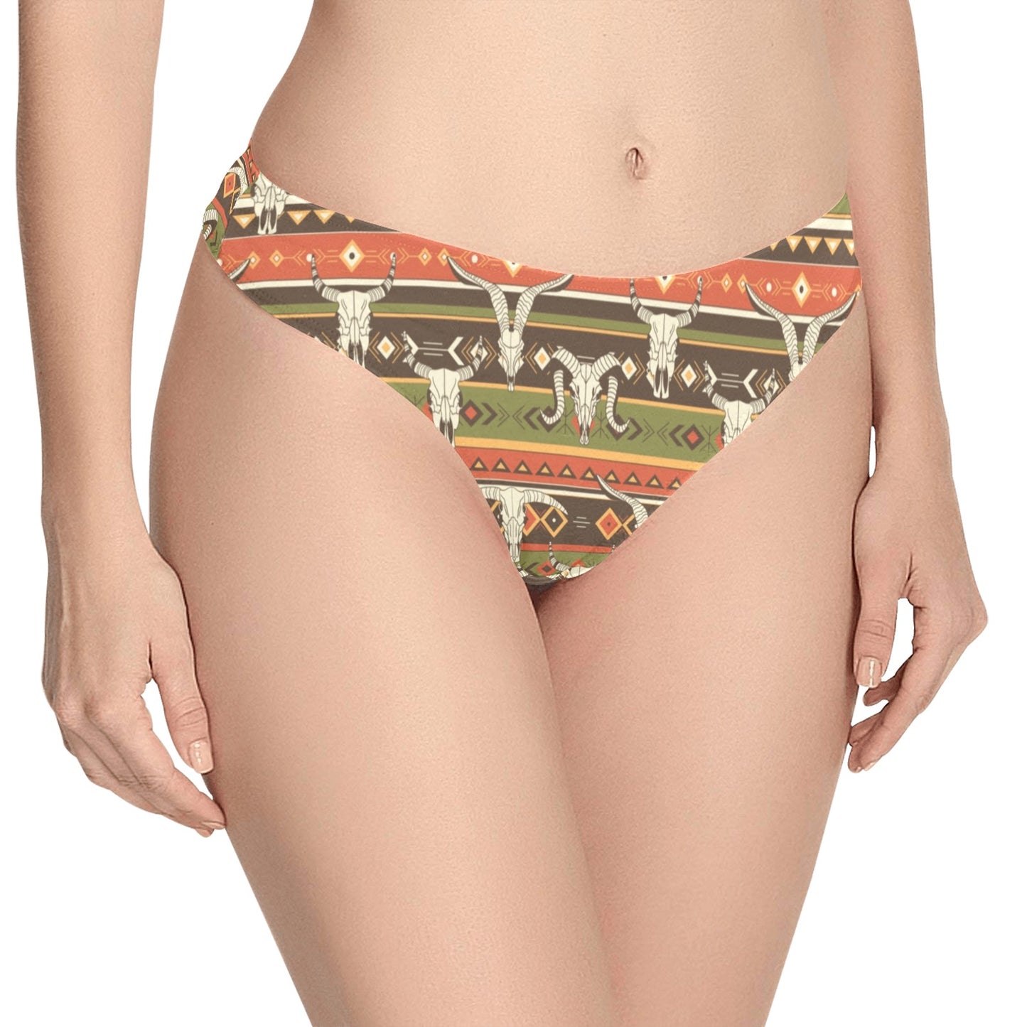 American indian Skull Animal Women's Thongs
