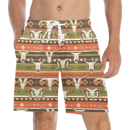 American indian Skull Animal Men's Swim Trunks Beach Shorts