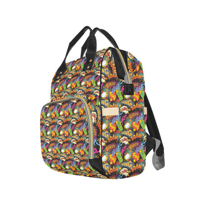 Comic Book Pattern Print Design 01 Diaper Bag Backpack