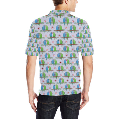 Budgerigar Pattern Print Design 05 Men Polo Shirt