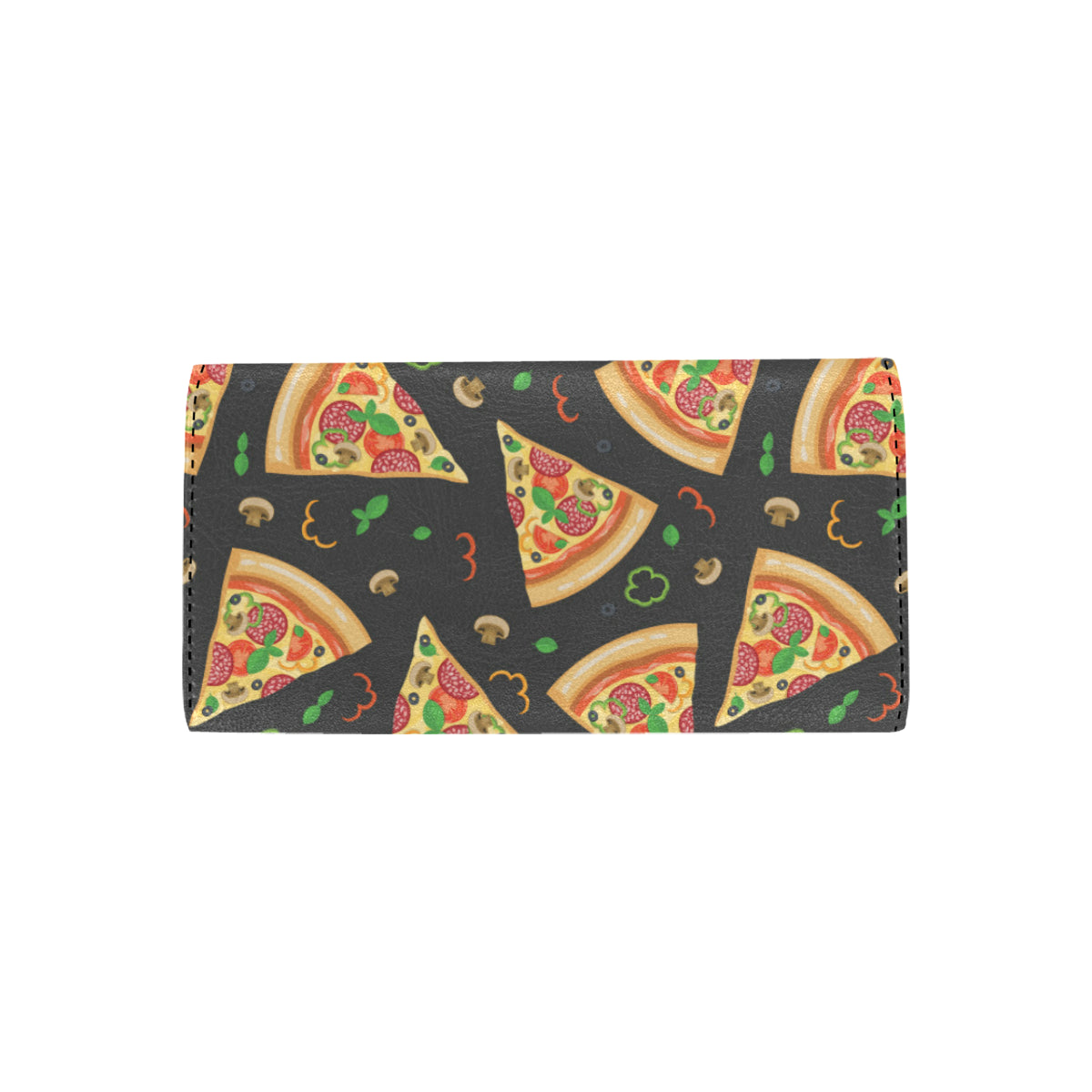 Pizza Pattern Print Design A02 Women's Trifold Wallet