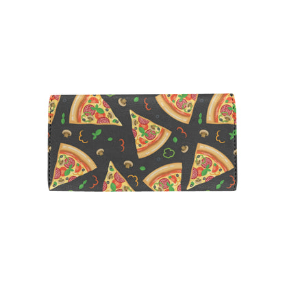 Pizza Pattern Print Design A02 Women's Trifold Wallet