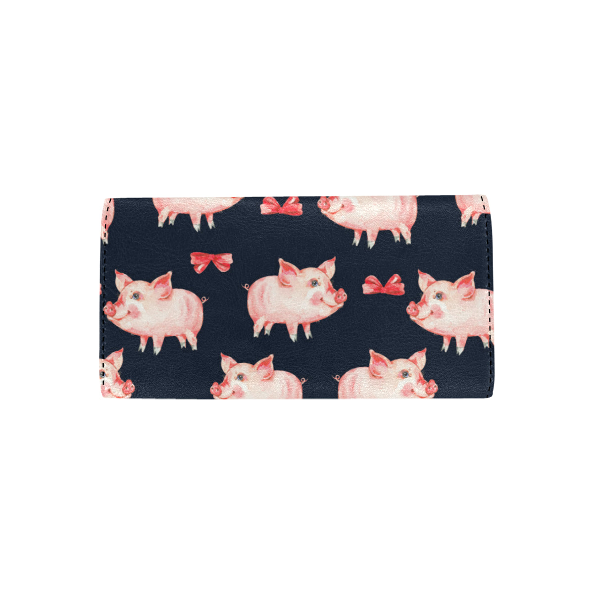 Pig Cute Pattern Print Design 02 Women's Trifold Wallet