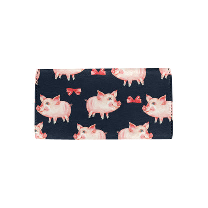 Pig Cute Pattern Print Design 02 Women's Trifold Wallet