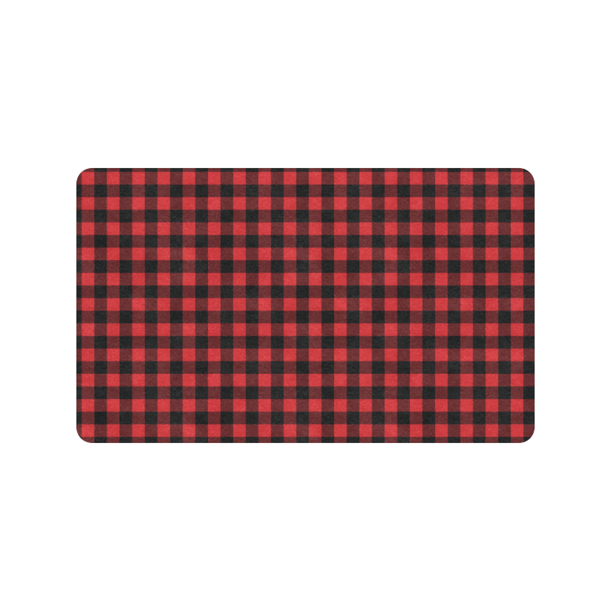 Red Black Buffalo Tartan Plaid Pattern Rubber Doormat