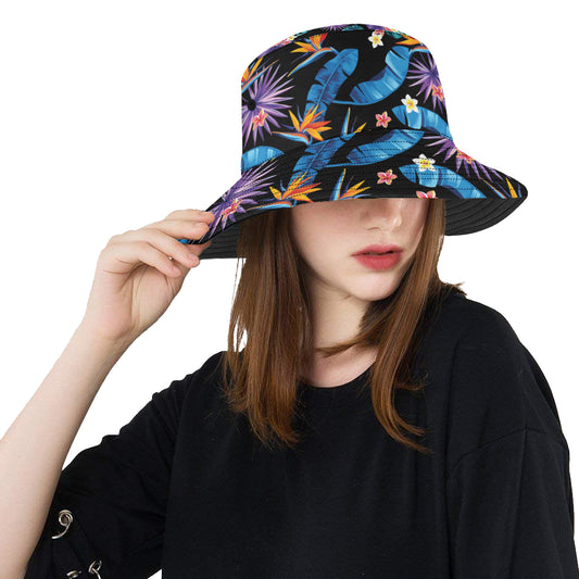 Tropical Flower Pattern Print Design TF018 Unisex Bucket Hat