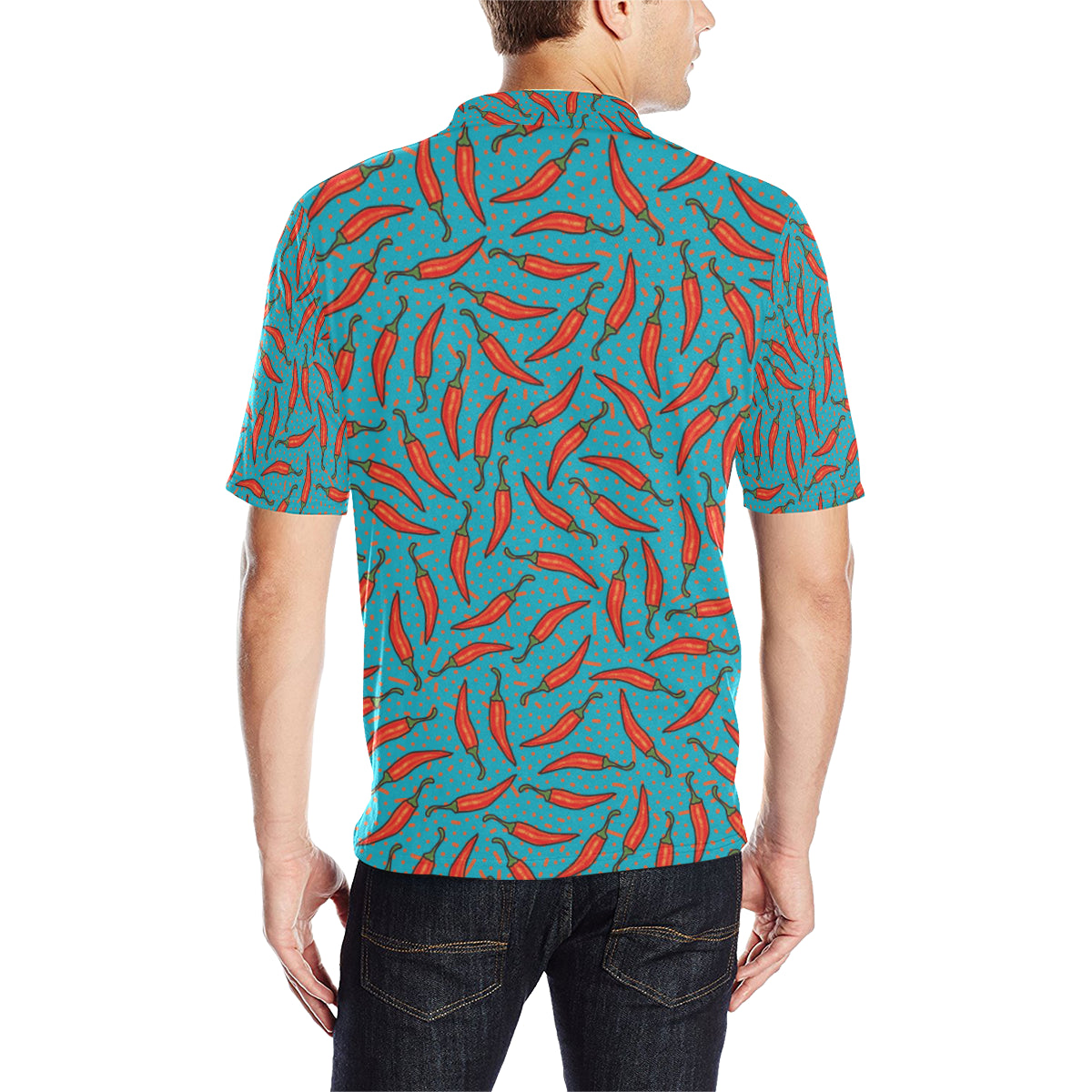 Chilli Pepper Pattern Print Design 05 Men Polo Shirt