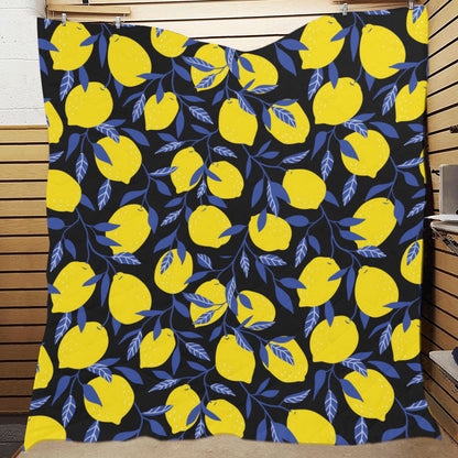 Lemon Pattern Print Design LM01 Premium Quilt