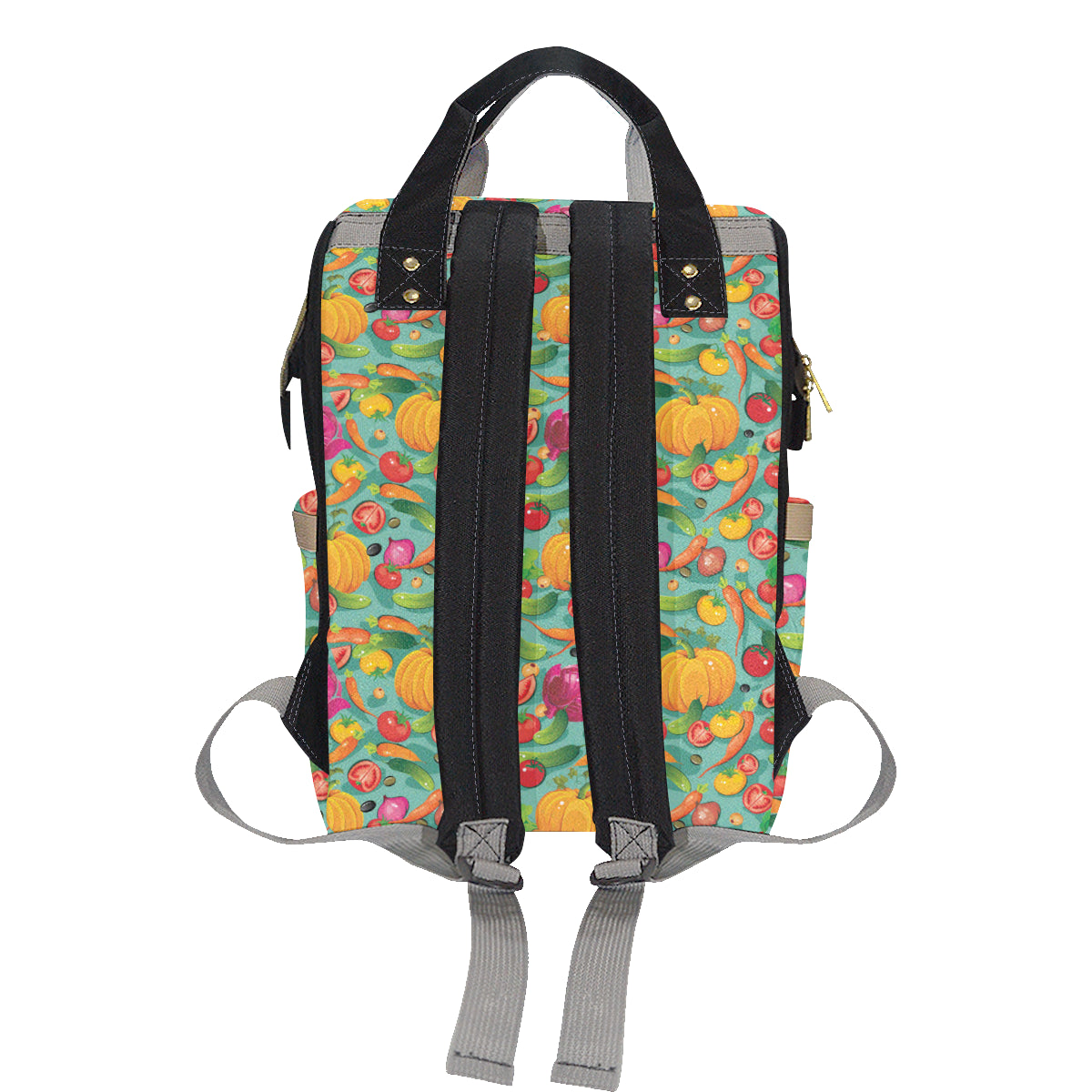 Vegan Colorful Themed Design Print Diaper Bag Backpack