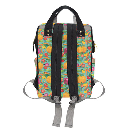Vegan Colorful Themed Design Print Diaper Bag Backpack
