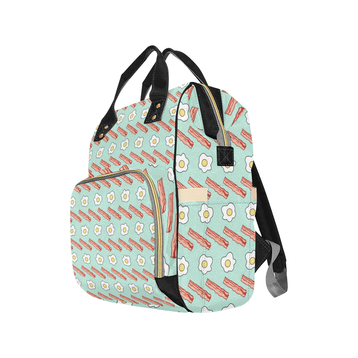 Bacon Sausage Pattern Print Design 01 Diaper Bag Backpack