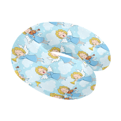Angel Musician Pattern Print Design 09 U-Shaped Travel Neck Pillow