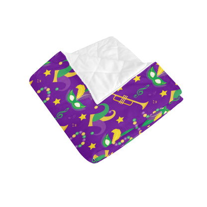 Mardi Gras Pattern Print Design 06 Premium Quilt