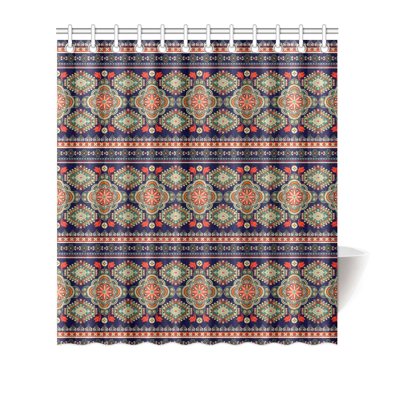 Ethnic Geometric Print Pattern Shower Curtain
