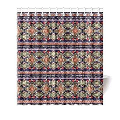 Ethnic Geometric Print Pattern Shower Curtain