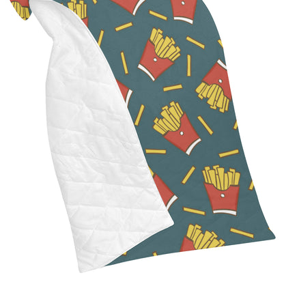 French Fried Pattern Print Design 04 Premium Quilt