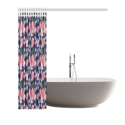 Rose Pattern Print Design A05 Shower Curtain