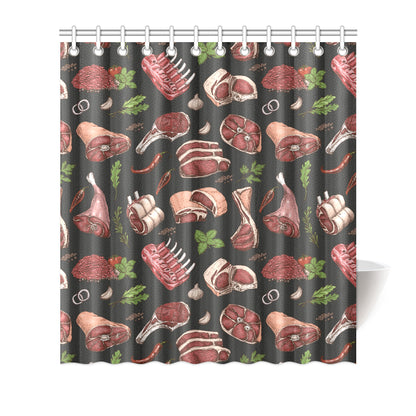 Meat Pattern Print Design 02 Shower Curtain