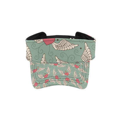 Angel Wings Heart Design Themed Print Unisex Sun Visor