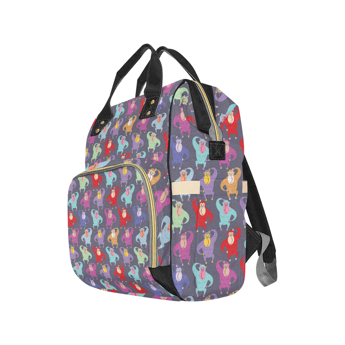 Chimpanzee Pattern Print Design 03 Diaper Bag Backpack