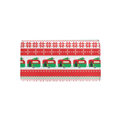 Camper Camping Ugly Christmas Design Print Women's Trifold Wallet