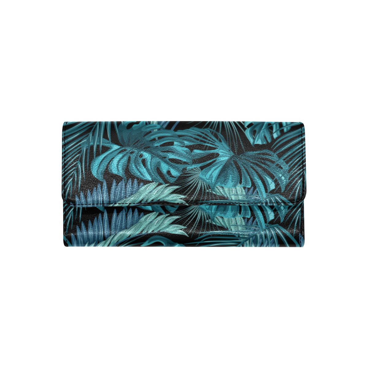 Palm Leaf Pattern Print Design A03 Women's Trifold Wallet