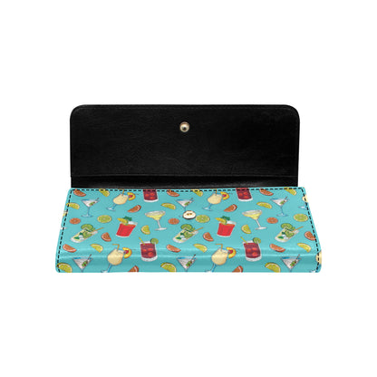 Cocktail Pattern Print Design 05 Women's Trifold Wallet