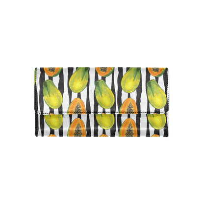 Papaya Pattern Print Design PP01 Women's Trifold Wallet