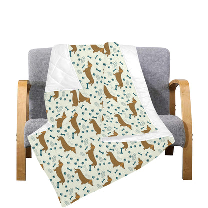 Dachshund Pattern Print Design 01 Premium Quilt