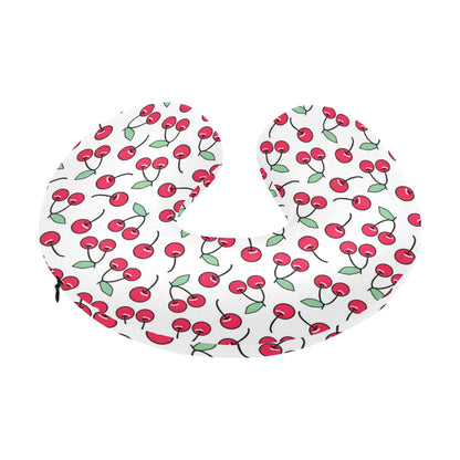 Cherry Pattern Print Design 03 U-Shaped Travel Neck Pillow