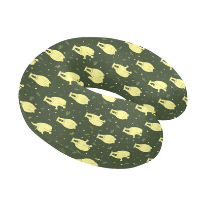 Capybara Pattern Print Design 03 U-Shaped Travel Neck Pillow