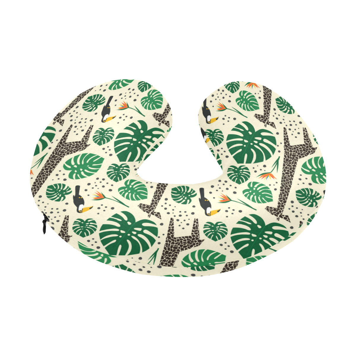 Rainforest Giraffe Pattern Print Design A02 U-Shaped Travel Neck Pillow