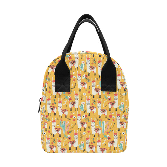 Llama Cute Themed Print Insulated Lunch Bag
