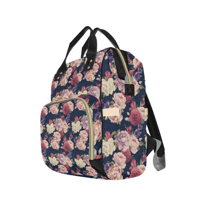 Peony Pattern Print Design PE03 Diaper Bag Backpack