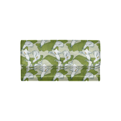 Lily Pattern Print Design LY08 Women's Trifold Wallet