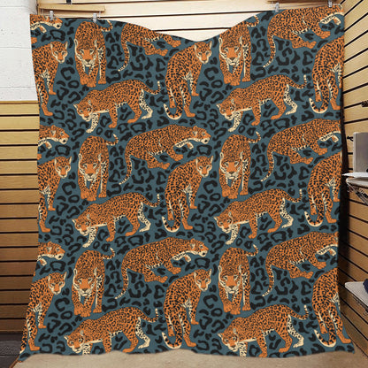 Jaguar Pattern Print Design 04 Premium Quilt