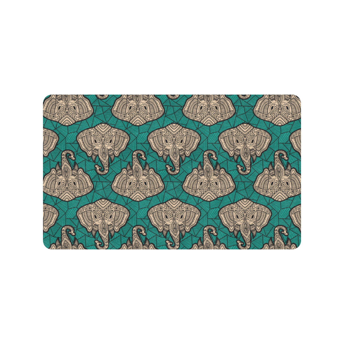 Boho Head Elephant Rubber Doormat