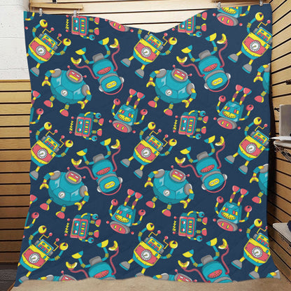 Robot Pattern Print Design A05 Premium Quilt