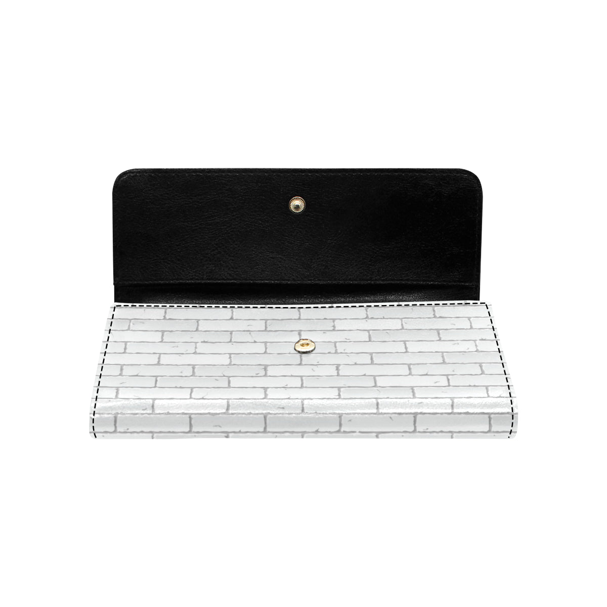 Brick White Pattern Print Design 03 Women's Trifold Wallet