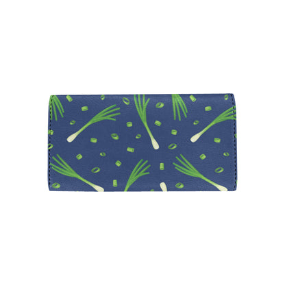 Leek Pattern Print Design 02 Women's Trifold Wallet