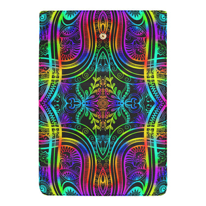 Neon Trible Rainbow Pattern Print Design A01 Women's Trifold Wallet