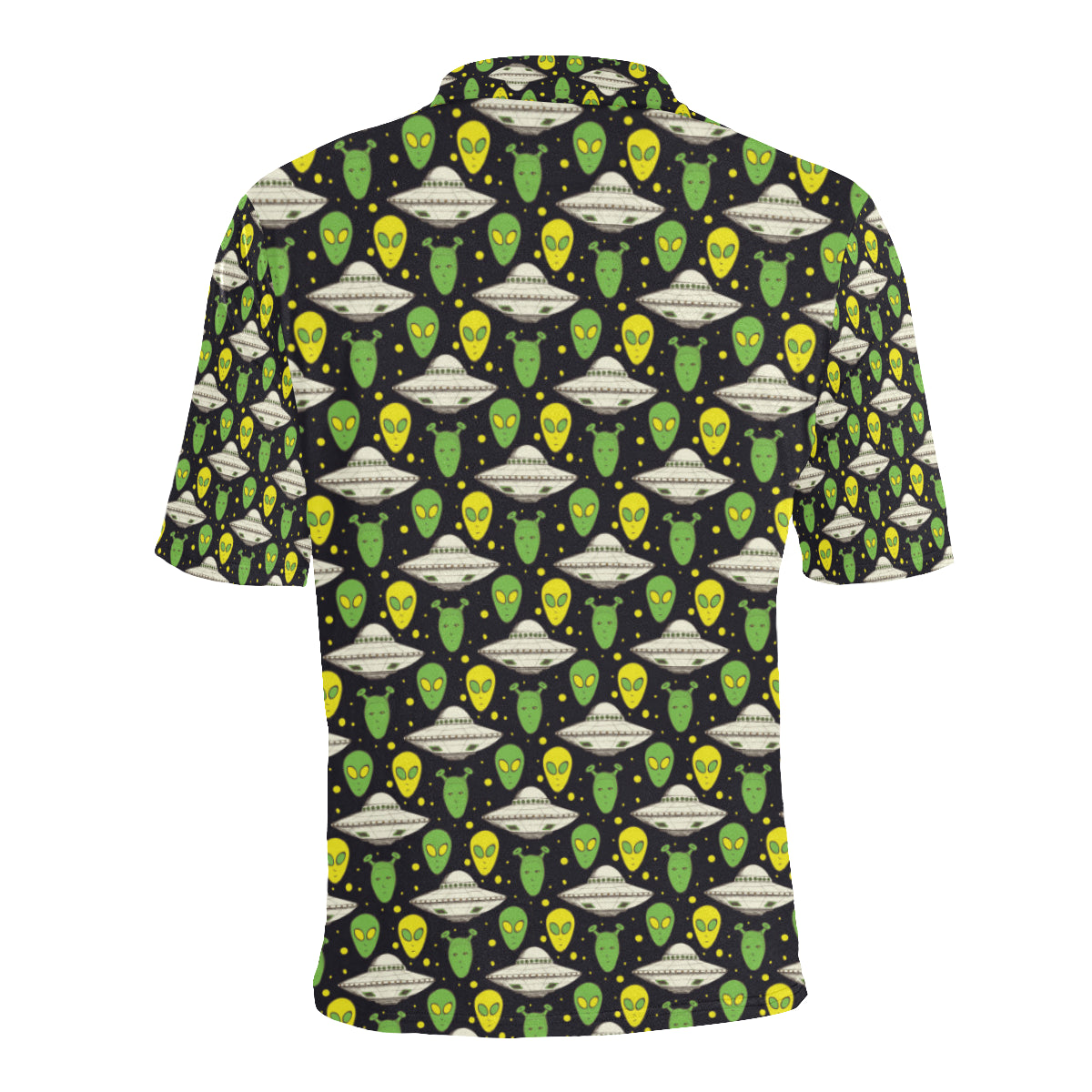 Alien UFO Pattern Men Polo Shirt