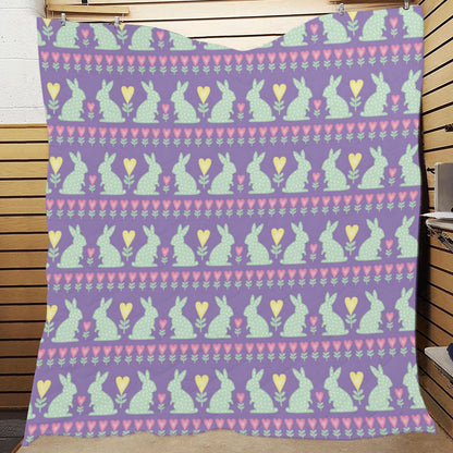 Rabbit Pattern Print Design RB01 Premium Quilt