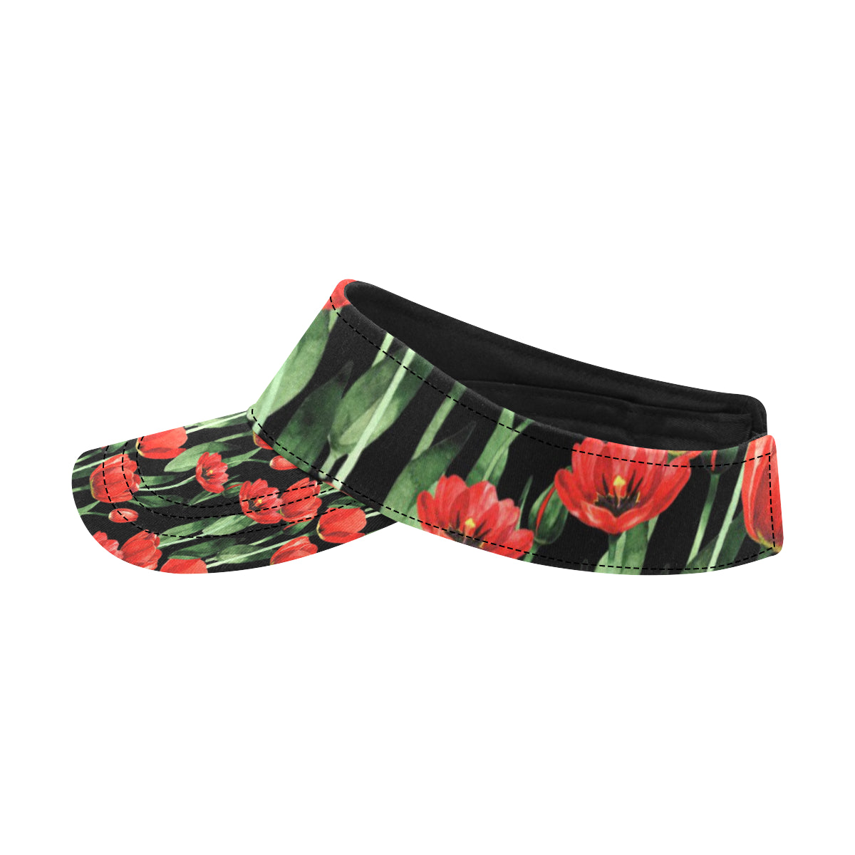 Tulip Red Pattern Print Design TP03 Unisex Sun Visor